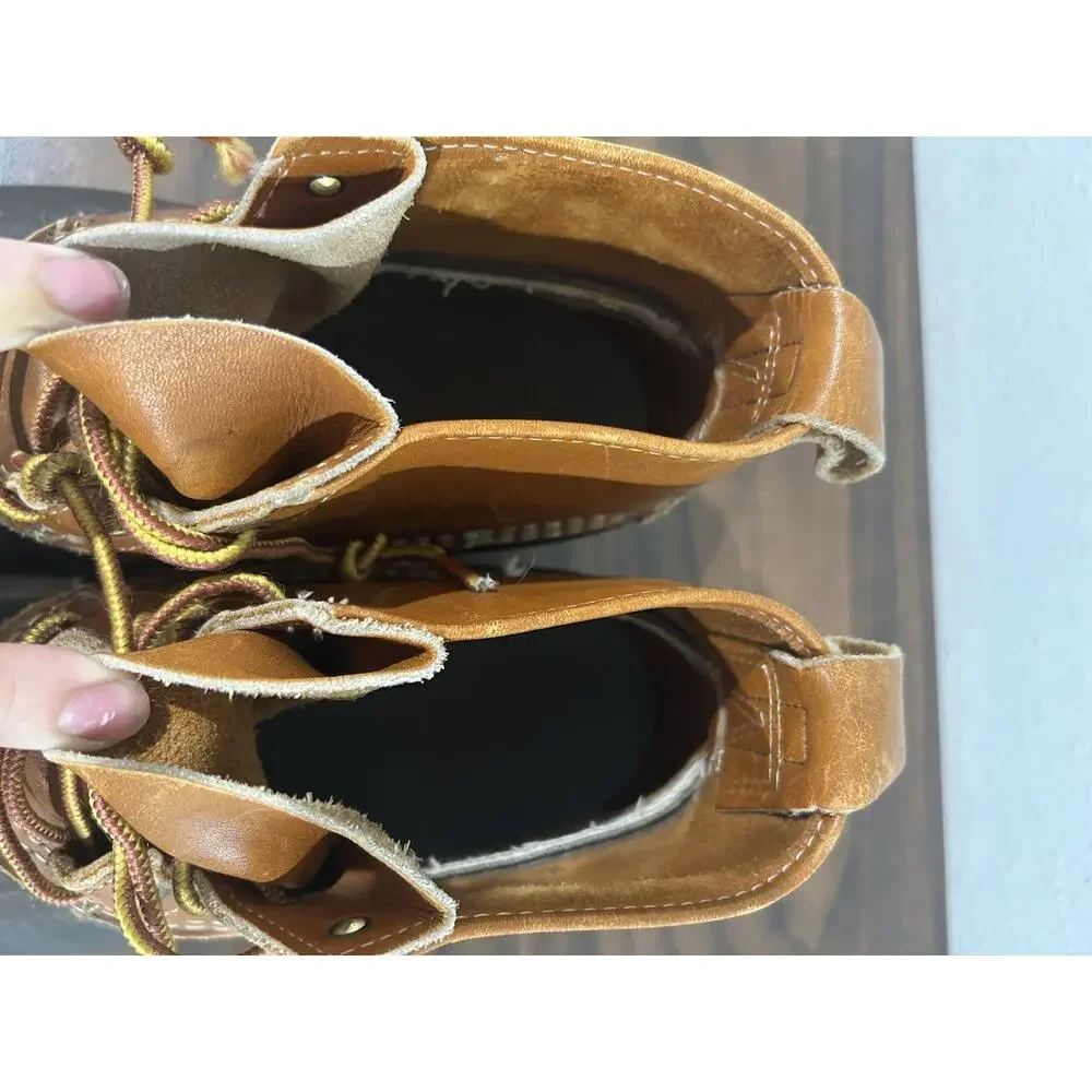 LL Bean Boots 6 Inch Original Men's Size 9M Made In USA Tan Brown Gum Leather